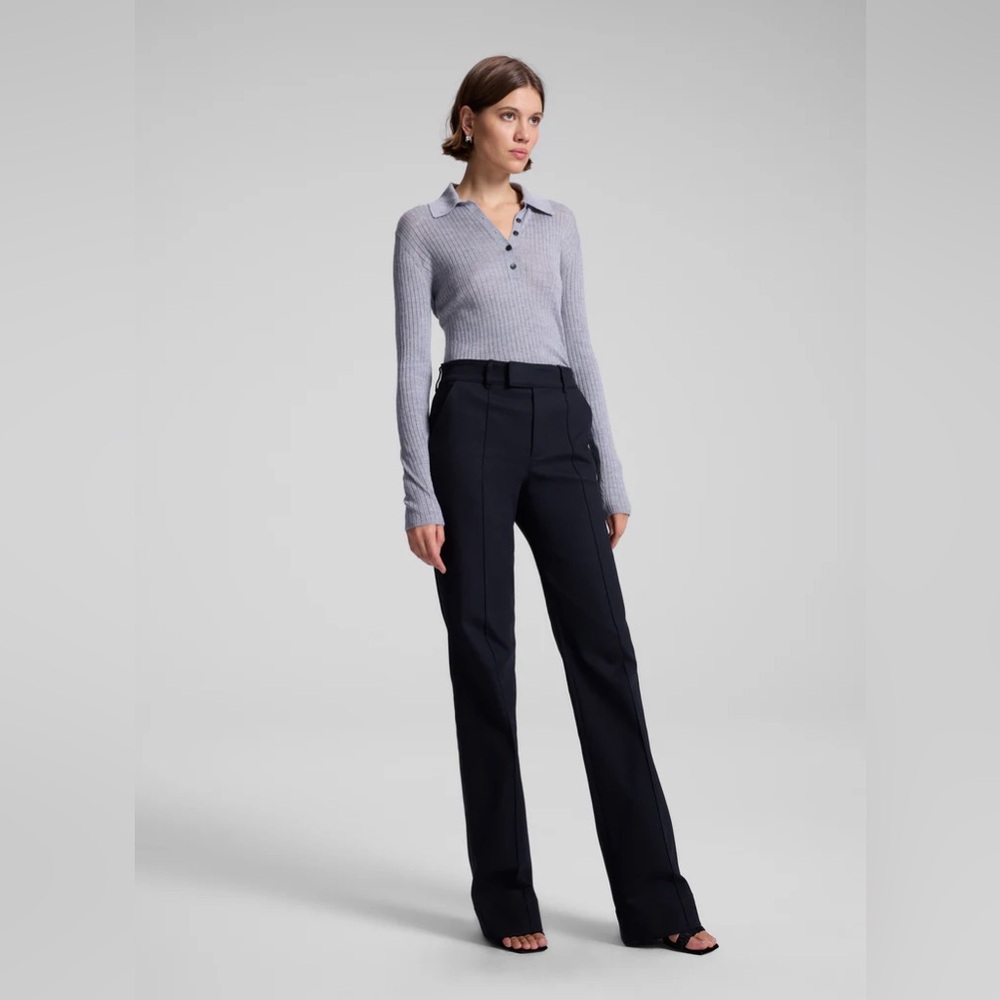 A.L.C $450 Simon Stretch Cotton Pant Midnight Navy NWT - Picture 3 of 6